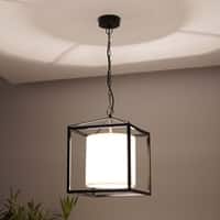 Hardy Industrial Single Light Cage Pendant in Black