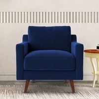 Reiti Velvet 1 Seater Sofa in Navy Blue Colour