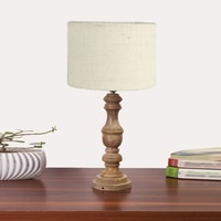 Devansh White Jute Table Lamp With  Wood Natural Base (7X17.5 Inches)-10
