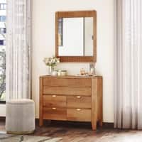 Toledo Solid Wood Chest of 6 Drawers In Amber Walnut Finish