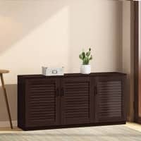 Bennis 18 Pair Shoe Rack in Dark Walnut Finish