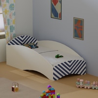 Loopy Loop Toddler Bed in White and Blue Stripes