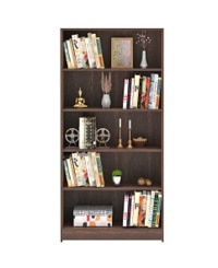 BLUEWUD Alex Engineered Wood Bookshelf Storage File Cabinet Book Rack Organizer with 5 Shelves for D�cor Display Wall Mount Floor Standing for Home Office Study Library (Wenge)