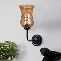 Devansh Metal Electric Wall Light in black Colour with Lavender Shade Count of 1 Light