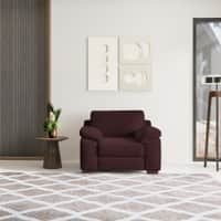 Esquel Premium 1 Seater Fabric Sofa in Deep Plum Velvet Colour