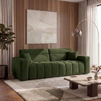Basso 3 seater Sofa in Olive Boucle