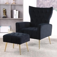 Danney Solid Wood Accent Chair in Black Colour