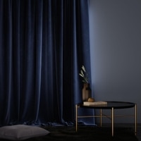 Stoa Paris Velvet Curtains for Window, Premium Dim-Out Curtain for Pack of 1, Date Night - Blue Enigma