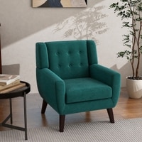 Azriah Boucle Fabric Accent Chair in Green