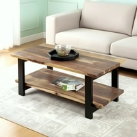 Aroda Sheesham Wood Coffee Table In Natural Rustic Wood Finish