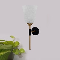 Devansh Metal Electric Wall Light in black Colour with White Shade Count of 1 Light