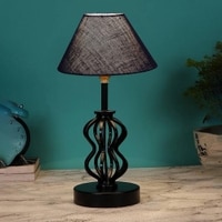 Tatum Blue Jute Table lamp with Iron Base