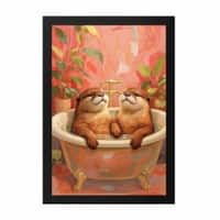 The Castle Decor Adorable Otter Bath Bathroom Wall Art 8x12 Inch