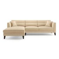 Lewis Sectional Sofa (Colour : Birch Beige, Cushion : Hard, Seater : Left Aligned 3 Seater + Left Aligned Chaise)