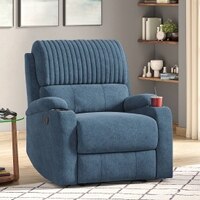 Dawson Fabric One Seater Manual Recliner in Coastal Blue Colour