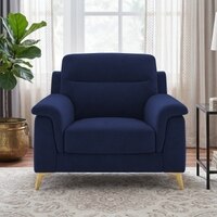 Niwara Velvet 1 Seater  sofa incNavy Blue Color