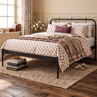 Hampton Metal Non Storage King Bed in Satin Black Finish