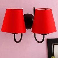 Hether Red Fabric Wall Light