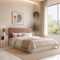 Viveka Engineered Wood Queen  Size Bed With Hydraulic Storage (Melamine Finish, White Colour)