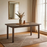 Dane Solid Wood 6 Seater Dining Table In Danish Walnut Finish