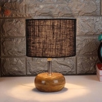 Sloane Black jute & solid wood table lamp