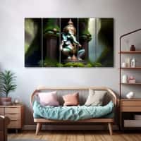 The Castle Decor Lord Ganesha Wall Painting Wooden Framed 27x48 Inch (Style 6)