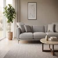 Regalon Low Profile 4 Seater Sofa with Slim Metal Legs Gray