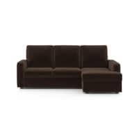Apollo Sofa (Colour : Dark Earth, Cushion : Hard, Back Type : High Back, Seating Capacity : Right Aligned 2 Seater + Right Aligned Chaise + Ottoman)