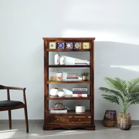 Sheesham Solid Wood  Bookshelf in Provincial Teak Finish