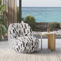 Celeste Lounge Chair In Pixel Green Fabric