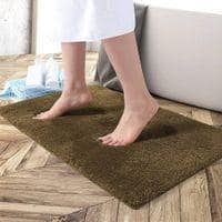 Aniyah Brown Solid Natural Fiber 30x18 inches Anti-Skid Bath Mat