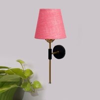 Devansh Metal Electric Wall Light in Black Colour with Pink Shade Count of 1 Light