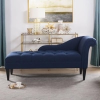 Ainara Fabric Chaise Lounger in Navy Blue Colour
