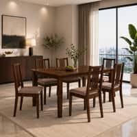 Monterey 6 Seater Dining Set with 6 Chairs (Rubberwood, Dark Cappuccino Finish)