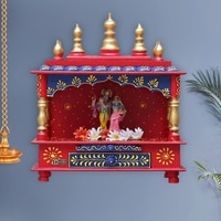 D'Dass Sheesham and Mdf Wooden Home Temple For Pooja Mandir For Home