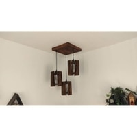 Ventus Brown Solid Wood Cluster Hanging Light