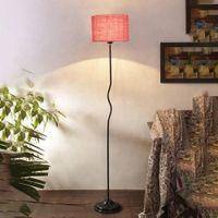Minnie Pink Jute shade with Iron floor lamp