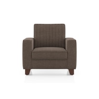 Apollo Neo 1 Seater Fabric Sofa in Daschund Brown Colour (Back Height : Regular, Cushion Type : Hard)