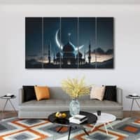 The Castle Decor Islamic Mosque Skyline Wall Art Set of 5 27x48 Inch