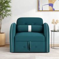 Jayen 1 Seater Pull Out Sofa cum Bed  in T Blue Colour
