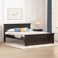 Alexandra Queen Size Bed Without Storage In Amber Walnut Finish