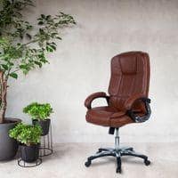 Pleash High Back Executive Chair in Ten Brown Colour