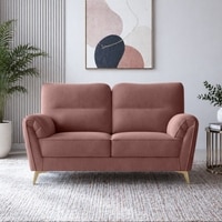 Osbert Velvet 2 Seater Sofa in Pink Color