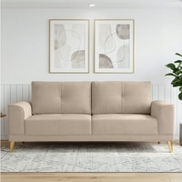Nency Velvet 3 seater Sofa Cream