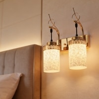 Eliante Modern Wall Lights Mild Steel & Glass Material Gold & White Finish