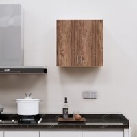 2 Doors Modular Wall Mounted Kitchen Cabinet With Adjustable Shelf In Cochwood Brown Finish