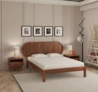 Orren Solid Wood King  Size Bed Without Storage (Provincial Teak Finish)