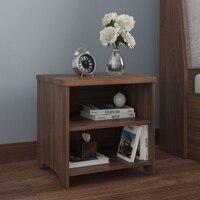 Misosa Engineered Wood Bedside Table in Classic Walnut Finish