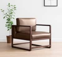 Aura PU Leather Arm Chair in Brown