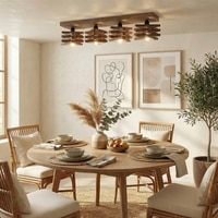 Star Brown Solid Wood Ceiling Light